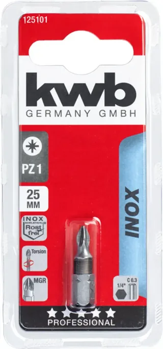 kwb 125101 Kreuzschlitz-Bit Antrieb: 1/4 (6.3 mm) Abtrieb: Kreuzschlitz Pozidriv PZ 1 de KWB – image du produit 3 sur 3