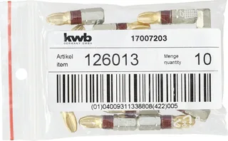 kwb 126013 Kreuzschlitz-Bit Antrieb: 1/4 (6.3 mm) Abtrieb: Kreuzschlitz Phillips PH 3 25 mm fra KWB – produktbillede 3 af 3