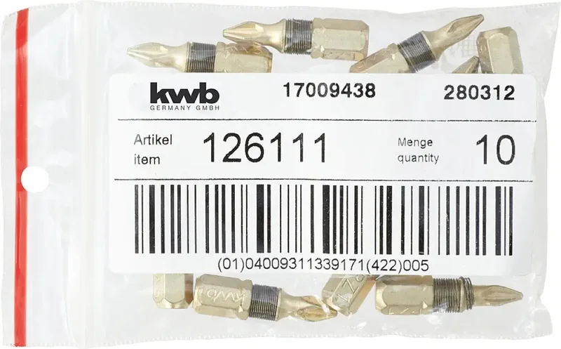 kwb 126111 Kreuzschlitz-Bit Antrieb: 1/4 (6.3 mm) Abtrieb: Kreuzschlitz Pozidriv PZ 1 25 mm von KWB – Produktbild 3 von 3