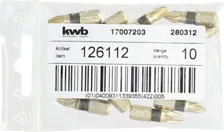 kwb 126112 Kreuzschlitz-Bit Antrieb: 1/4 (6.3 mm) Abtrieb: Kreuzschlitz Pozidriv PZ 2 25 mm van KWB – productafbeelding 3 van 3