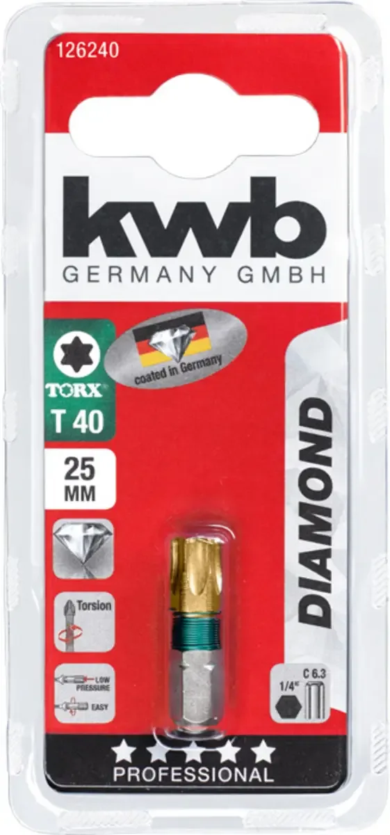 kwb 126240 Inbus-bit T 40 Staal 1 stuk(s) de KWB – image du produit 3 sur 3