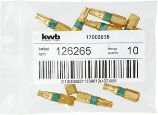 kwb 126265 TX-Bit Antrieb: 1/4 (6.3 mm) Abtrieb: TX TX 25 25 mm de KWB – image du produit 3 sur 3