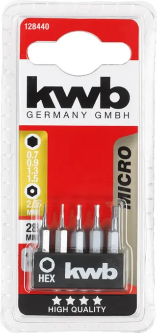 kwb 128440 128440 Bit-Set 0.7 mm, 0.9 mm, 1.3 mm, 1.5 mm, 2 mm fra KWB – produktbillede 1 af 3