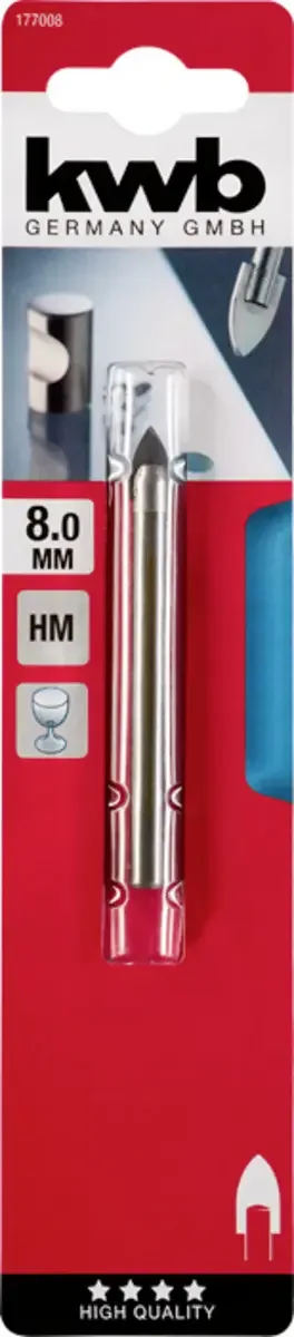 kwb 177008 Glas- und Fliesenbohrer 1 Stück 8 mm Gesamtlänge 82 mm 1 St. by KWB – product image 3 of 3