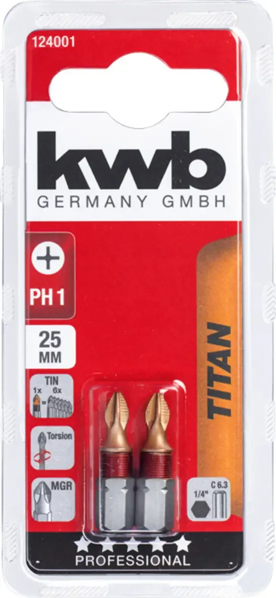 KWB 2 Titaan Bits - Ph 1 - 25mm de KWB – image du produit 3 sur 3