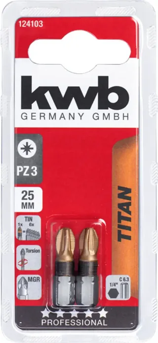 KWB 2 Titaan Bits - Pz3 - 25mm van KWB – productafbeelding 3 van 3
