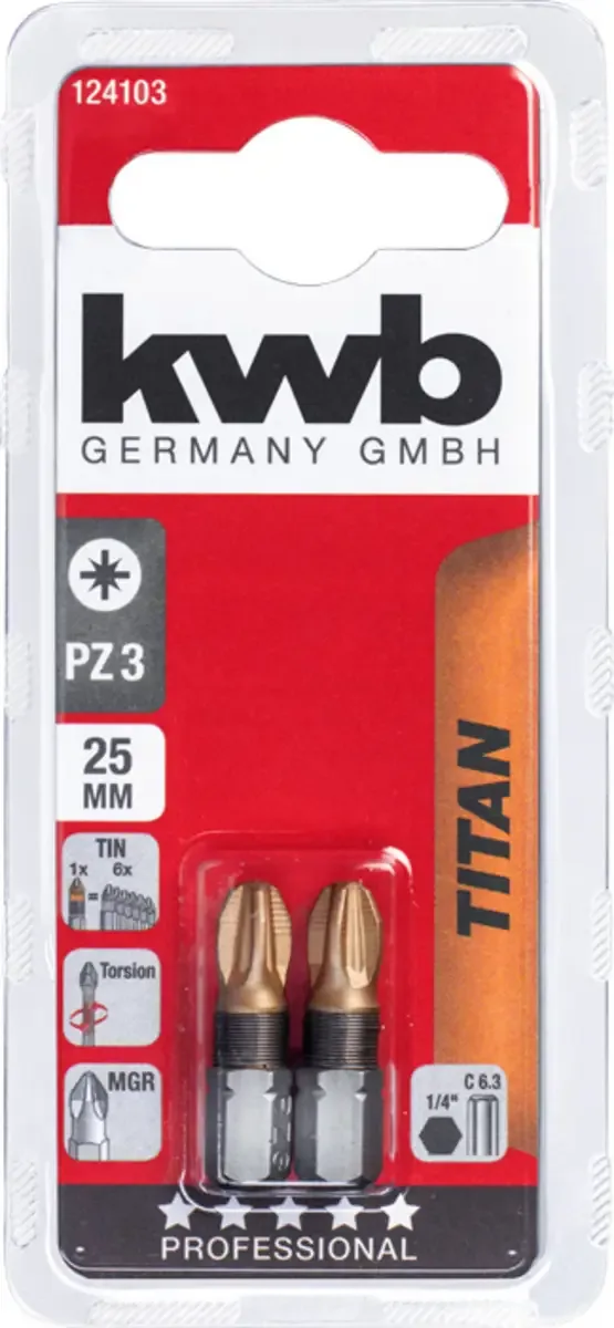 KWB 2 Titaan Bits - Pz3 - 25mm van KWB – productafbeelding 3 van 3