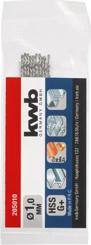 kwb 205010 HSS Spiralbohrer 1 Stück 1 mm Gesamtlänge 34 mm DIN 338 Zylinderschaft 1 St. von KWB – Produktbild 2 von 2