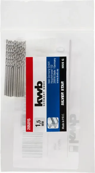 kwb 205015 HSS Spiralbohrer 1 Stück 1.5 mm Gesamtlänge 40 mm DIN 338 Zylinderschaft 1 St. von KWB – Produktbild 2 von 2