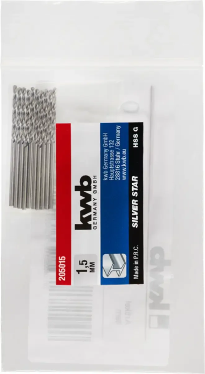 kwb 205015 HSS Spiralbohrer 1 Stück 1.5 mm Gesamtlänge 40 mm DIN 338 Zylinderschaft 1 St. von KWB – Produktbild 2 von 2