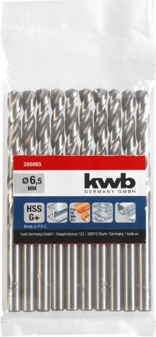 kwb 205065 HSS Spiralbohrer 1 Stück 6.5 mm Gesamtlänge 101 mm DIN 338 Zylinderschaft 1 St. von KWB – Produktbild 2 von 2