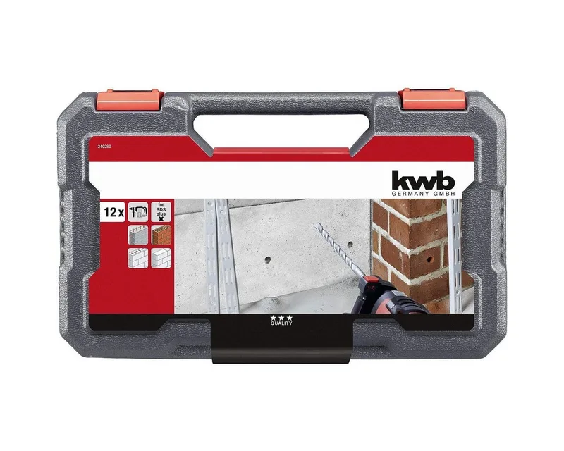 kwb 240280 40CR-Stahl Hammerbohrer-Set 12teilig 5 mm, 6 mm, 8 mm, 10 mm, 12 mm, 14 mm SDS-Plus 1 St. de KWB – image du produit 5 sur 5