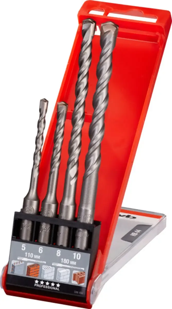 kwb 240400 40CR-Stahl Hammerbohrer 4teilig 5 mm, 6 mm, 8 mm, 10 mm Gesamtlänge 110 mm SDS-Plus 1 Set de KWB – image du produit 1 sur 2