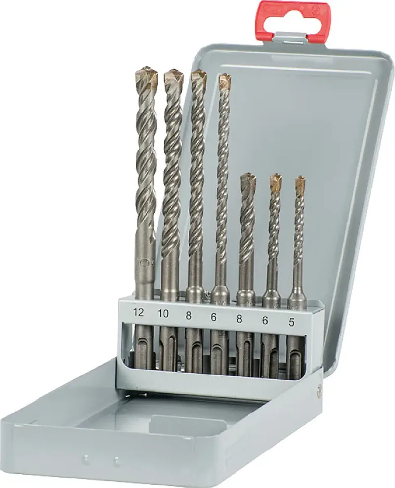 kwb 240730 Vergütungsstahl Hammerbohrer-Set 7teilig 5 mm, 6 mm, 8 mm, 6 mm, 8 mm, 10 mm, 12 mm SDS-Plus 1 St. von KWB – Produktbild 1 von 2