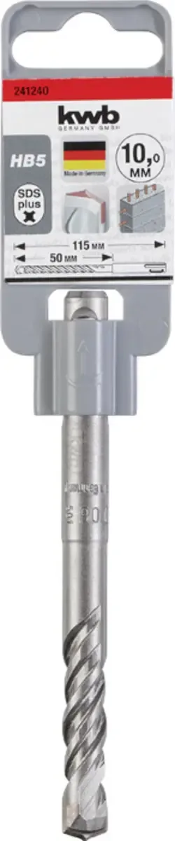 kwb 241240 Vergütungsstahl Hammerbohrer 1 Stück 10 mm Gesamtlänge 115 mm SDS-Plus 1 St. de KWB – image du produit 3 sur 3