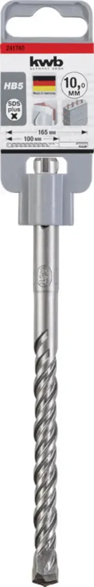 kwb 241740 Vergütungsstahl Hammerbohrer 1 Stück 10 mm Gesamtlänge 165 mm SDS-Plus 1 St. de KWB – image du produit 3 sur 3