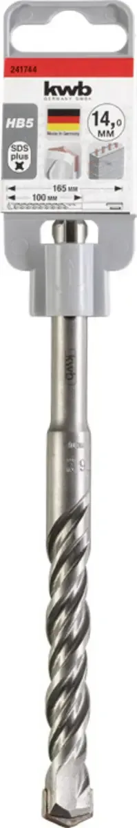 kwb 241744 Vergütungsstahl Hammerbohrer 1 Stück 14 mm Gesamtlänge 165 mm SDS-Plus 1 St. by KWB – product image 2 of 2