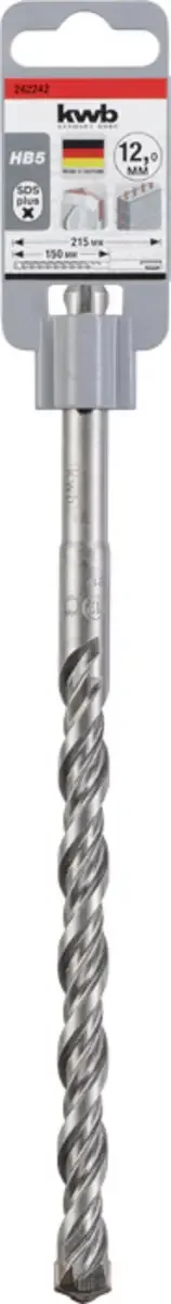 kwb 242242 Veredeld staal Hamerboor 1 stuks 12 mm Gezamenlijke lengte 215 mm SDS-Plus 1 stuk(s) van KWB – productafbeelding 2 van 2