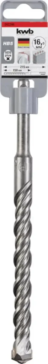 kwb 242246 Vergütungsstahl Hammerbohrer 1 Stück 16 mm Gesamtlänge 215 mm SDS-Plus 1 St. von KWB – Produktbild 2 von 2