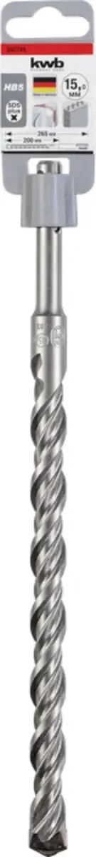 kwb 242745 Vergütungsstahl Hammerbohrer 1 Stück 15 mm Gesamtlänge 265 mm SDS-Plus 1 St. de KWB – image du produit 3 sur 3
