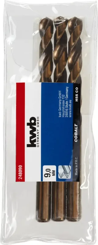 kwb 248090 HSS-Co Spiralbohrer 1 Stück 9 mm Gesamtlänge 125 mm M35 DIN 338 Zylinderschaft 1 St. by KWB – product image 2 of 2