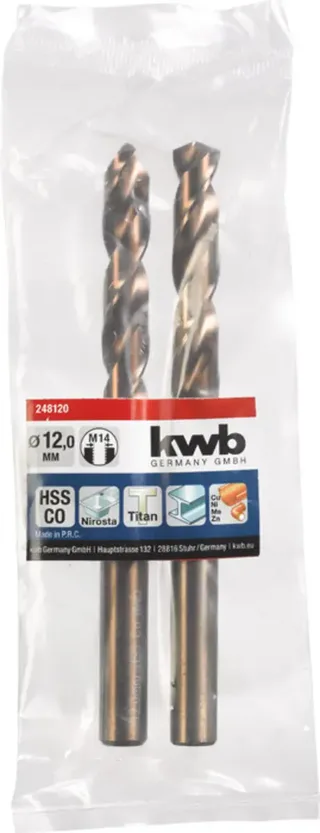 kwb 248120 HSS-Co Spiralbohrer 1 Stück 12 mm Gesamtlänge 151 mm M35 DIN 338 Zylinderschaft 1 St. von KWB – Produktbild 2 von 2