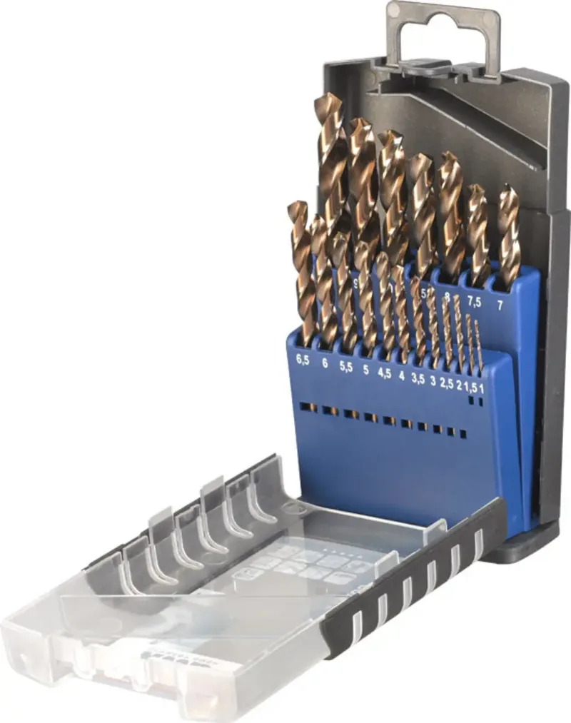 kwb 248920 HSS-Co Metall-Spiralbohrer-Set 19teilig 1 mm, 1.5 mm, 2 mm, 2.5 mm, 3 mm, 3.5 mm, 4 mm, 4.5 mm, 5 mm, 5.5 mm, 6 mm, 6.5 mm, 7 mm, 7.5 mm, 8 mm, 8.5 de KWB – image du produit 1 sur 3