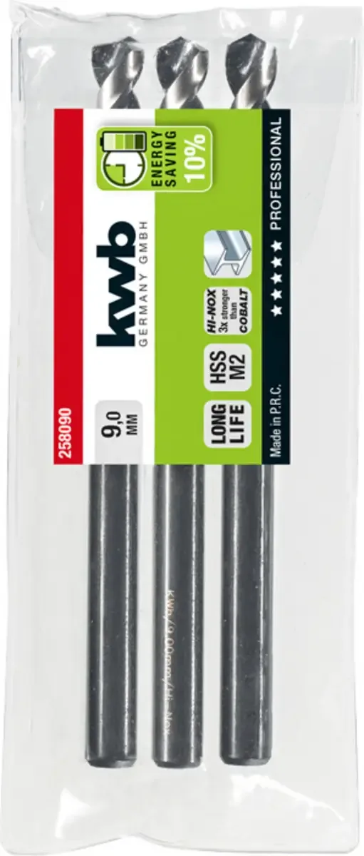 kwb 258090 HSS Spiraalboor 1 stuks 9 mm Gezamenlijke lengte 125 mm M2 DIN 338 Cilinderschacht 1 stuk(s) van KWB – productafbeelding 2 van 2