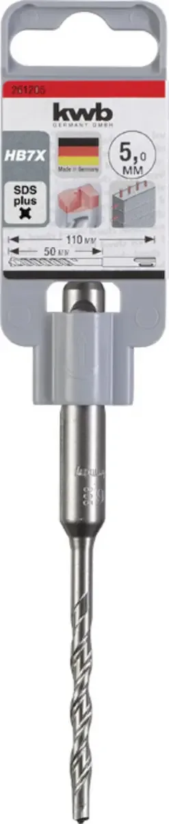 kwb 261205 Vergütungsstahl Hammerbohrer 1 Stück 5 mm Gesamtlänge 115 mm SDS-Plus 1 St. de KWB – image du produit 3 sur 3