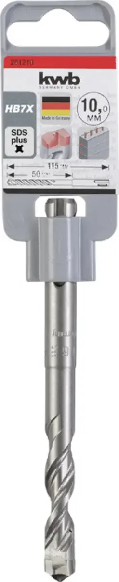 kwb 261210 Vergütungsstahl Hammerbohrer 1 Stück 10 mm Gesamtlänge 115 mm SDS-Plus 1 St. de KWB – image du produit 2 sur 2