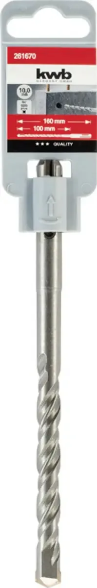 kwb 261670 40CR-Stahl Hammerbohrer 1 Stück 10 mm Gesamtlänge 160 mm SDS-Plus 1 St. från KWB – produktbild 2 av 2