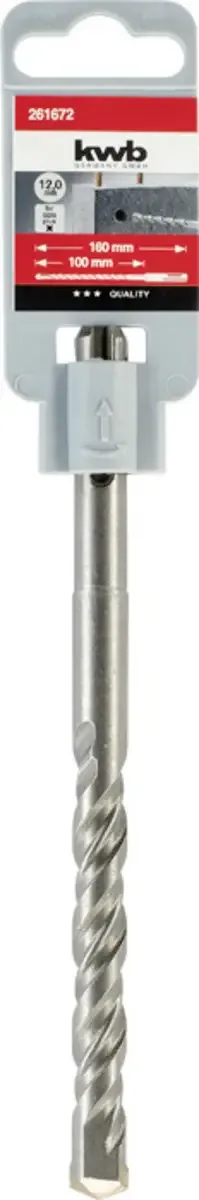 kwb 261672 acier 40CR Foret pour marteau-perforateur 1 pièce 12 mm Longueur totale 160 mm SDS-Plus 1 pc(s) de KWB – image du produit 2 sur 2