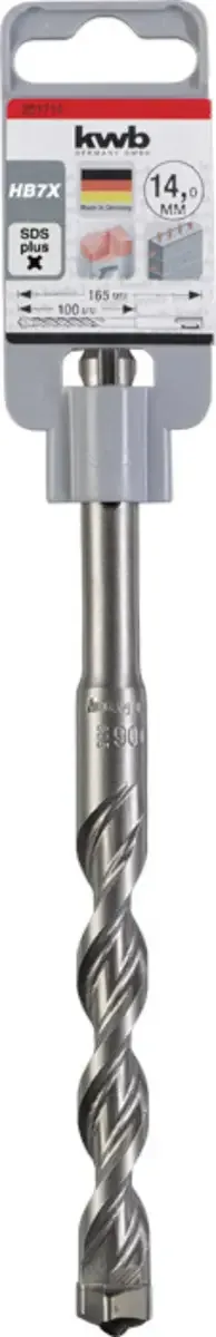 kwb 261714 Vergütungsstahl Hammerbohrer 1 Stück 14 mm Gesamtlänge 165 mm SDS-Plus 1 St. de KWB – image du produit 3 sur 3