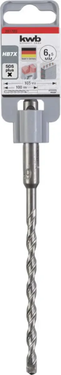 kwb 261765 Vergütungsstahl Hammerbohrer 1 Stück 6.5 mm Gesamtlänge 165 mm SDS-Plus 1 St. de KWB – image du produit 3 sur 3