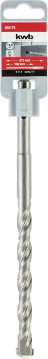 kwb 262174 40CR-Stahl Hammerbohrer 1 Stück 14 mm Gesamtlänge 210 mm SDS-Plus 1 St. von KWB – Produktbild 2 von 2