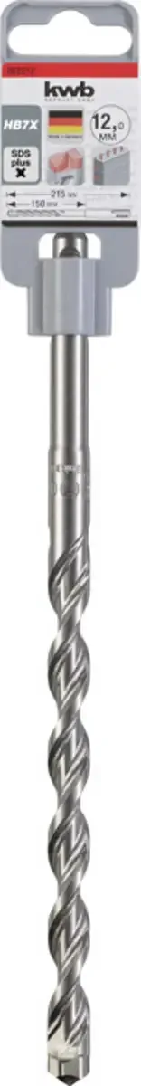 kwb 262212 Vergütungsstahl Hammerbohrer 1 Stück 12 mm Gesamtlänge 215 mm SDS-Plus 1 St. de KWB – image du produit 2 sur 2