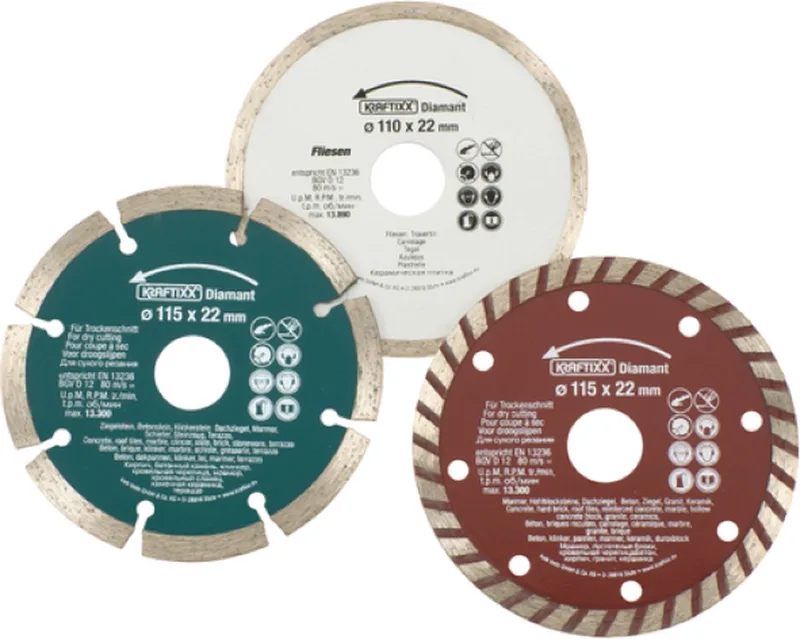 KWB 3 delige set diamantdoorslijpschijf - Ø 115 x 22,23 mm - Voor middelharde bouwstoffen - 797090 von KWB – Produktbild