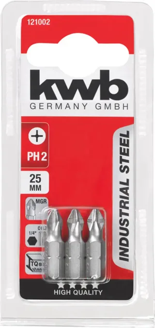 KWB 3 Schroefbits 25mm Ph Nr 2 Kaart by KWB – product image 3 of 3