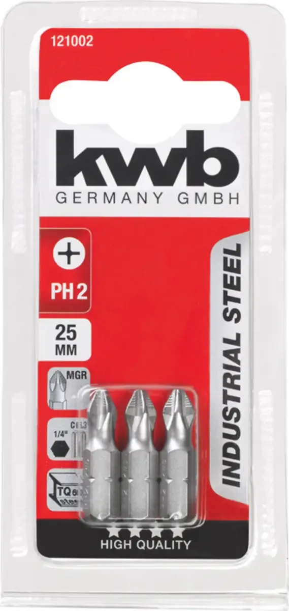 KWB 3 Schroefbits 25mm Ph Nr 2 Kaart by KWB – product image 3 of 3