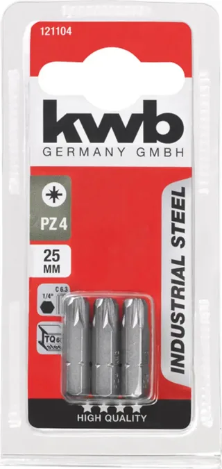 KWB 3 Schroefbits 25mm Pz Nr 4 Kaart de KWB – image du produit 3 sur 3