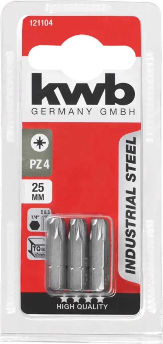 KWB 3 Schroefbits 25mm Pz Nr 4 Kaart de KWB – image du produit 3 sur 3