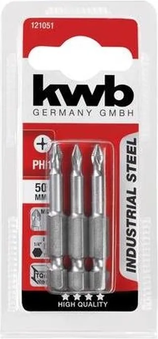 KWB 3 Schroefbits 50mm Ph Nr 1 Kaart de KWB – image du produit 1 sur 3