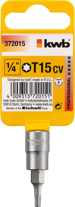 kwb 372015 Steckschlüssel-Bit-Einsatz T 15 1/4 von KWB – Produktbild 2 von 2