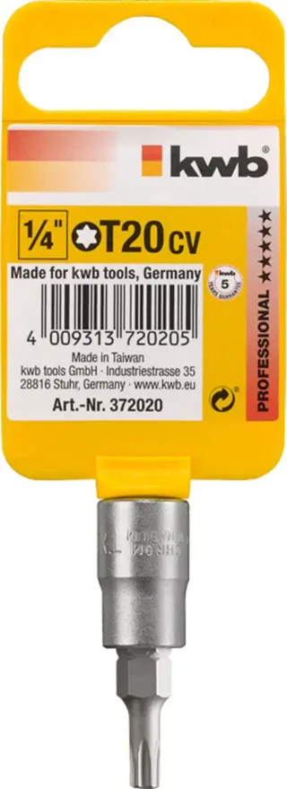 kwb 372020 Steckschlüssel-Bit-Einsatz T 20 1/4 de KWB – image du produit 2 sur 2