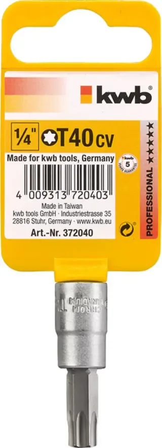 kwb 372040 Steckschlüssel-Bit-Einsatz T 40 1/4 by KWB – product image 2 of 2