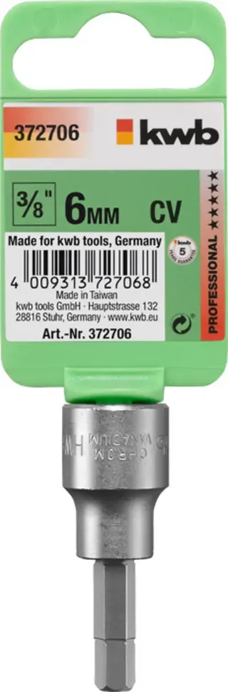 kwb 372706 Außen-Sechskant Steckschlüssel-Bit-Einsatz 6 mm 1 Stück 3/8 von KWB – Produktbild 2 von 2