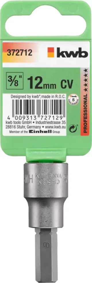 kwb 372712 Außen-Sechskant Steckschlüssel-Bit-Einsatz 12 mm 1 Stück 3/8 by KWB – product image 2 of 2