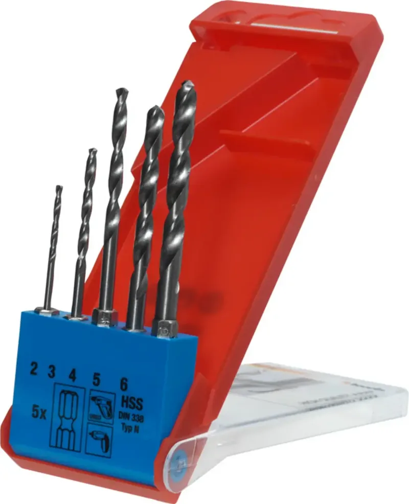kwb 421140 HSS Metall-Spiralbohrer-Set 5teilig 2 mm, 3 mm, 4 mm, 5 mm, 6 mm DIN 1412 C 1/4 (6.3 mm) 1 St. de KWB – image du produit 1 sur 3