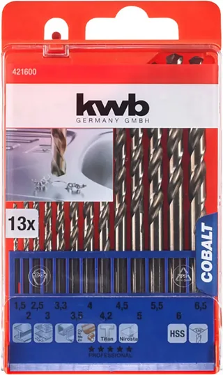 kwb 421600 HSS-Co Metall-Spiralbohrer-Set 13teilig M35 DIN 338 Zylinderschaft 1 St. by KWB – product image 3 of 3