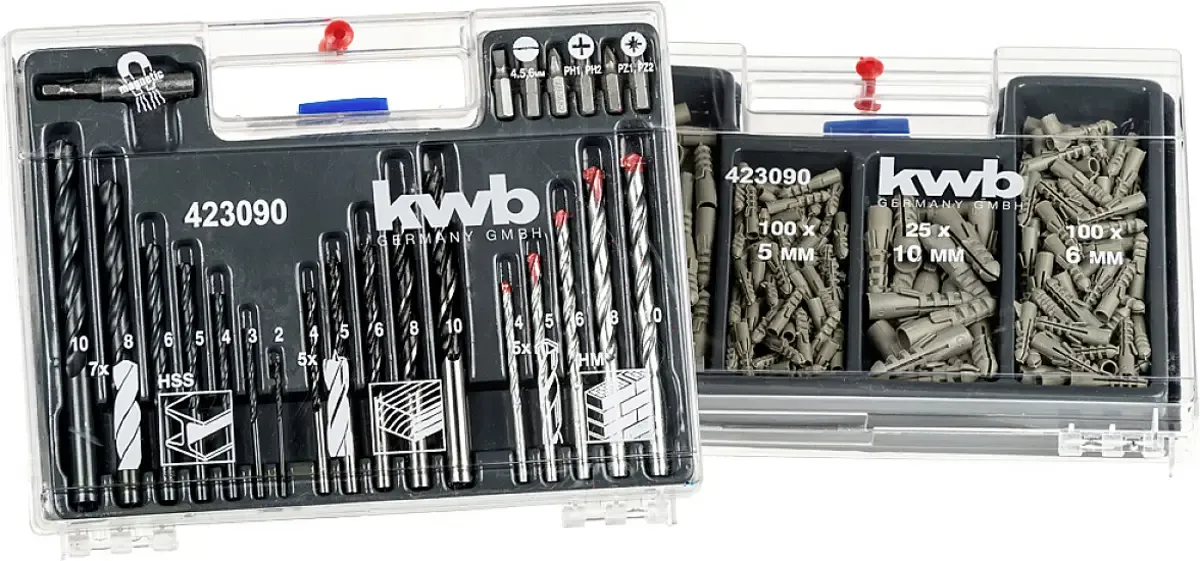 kwb 423090 Bit-rawlplug-bor-sæt, 300-dele. Indhold: 300 stk by KWB – product image